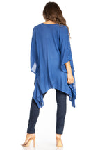 Adalwin Third Tie Dye Desert Sun Circle Tunic Top Blouse with Embroidery