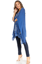 Adalwin Third Tie Dye Desert Sun Circle Tunic Top Blouse with Embroidery