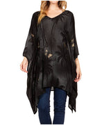 Adalwin Third Tie Dye Desert Sun Circle Tunic Top Blouse with Embroidery