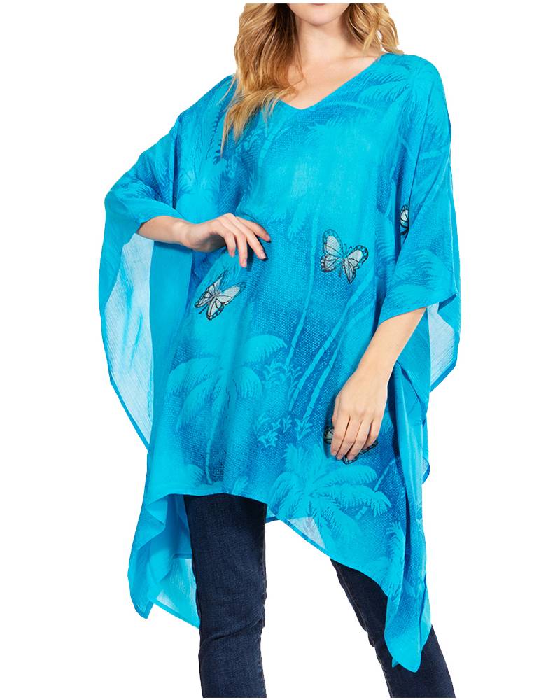 Adalwin Third Tie Dye Desert Sun Circle Tunic Top Blouse with Embroidery