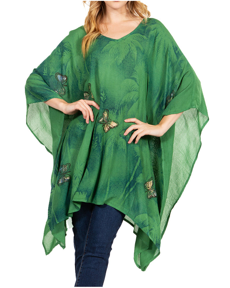 Adalwin Third Tie Dye Desert Sun Circle Tunic Top Blouse with Embroidery