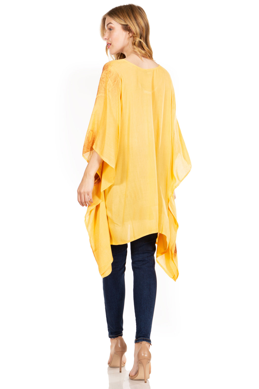 Adalwin Third Tie Dye Desert Sun Circle Tunic Top Blouse with Embroidery