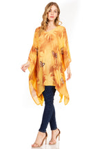 Adalwin Third Tie Dye Desert Sun Circle Tunic Top Blouse with Embroidery