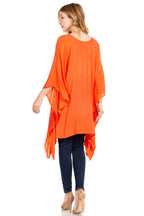 Adalwin Third Tie Dye Desert Sun Circle Tunic Top Blouse with Embroidery