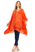 Adalwin Third Tie Dye Desert Sun Circle Tunic Top Blouse with Embroidery