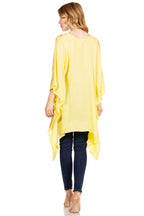 Adalwin Third Tie Dye Desert Sun Circle Tunic Top Blouse with Embroidery