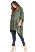Adalwin Third Tie Dye Desert Sun Circle Tunic Top Blouse with Embroidery