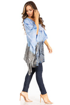 Adalwin Third Tie Dye Desert Sun Circle Tunic Top Blouse with Embroidery