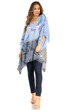 Adalwin Third Tie Dye Desert Sun Circle Tunic Top Blouse with Embroidery