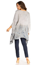 Adalwin Third Tie Dye Desert Sun Circle Tunic Top Blouse with Embroidery