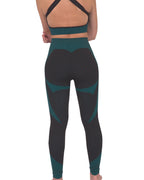 Trois Seamless Legging | Black and Teal Blue