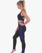 Trois Seamless Leggings & Sports Top 2 Set | Black and Navy