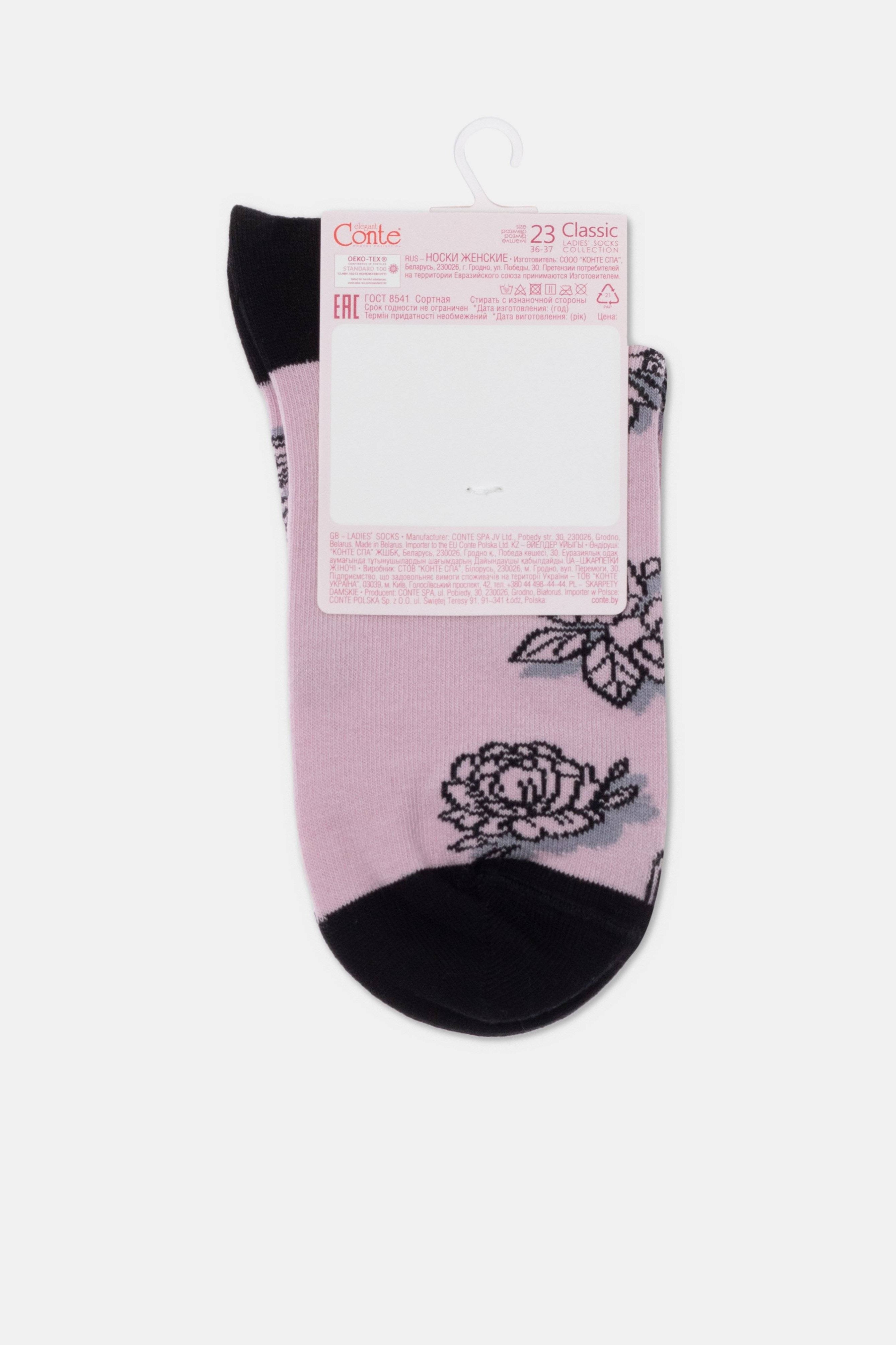 Conte Cotton Socks Classic 435 Flowers with Shadow