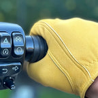 Legendary Gold Deerskin Leather Short Wrist Motorcycle Gloves