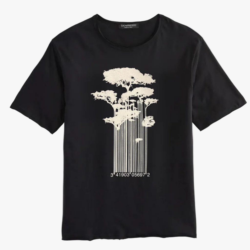 Graphic Short Sleeve Roll Neck T-Shirt