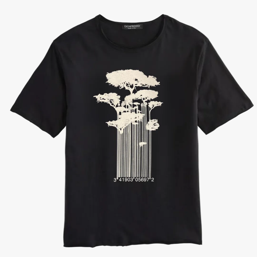 Graphic Short Sleeve Roll Neck T-Shirt