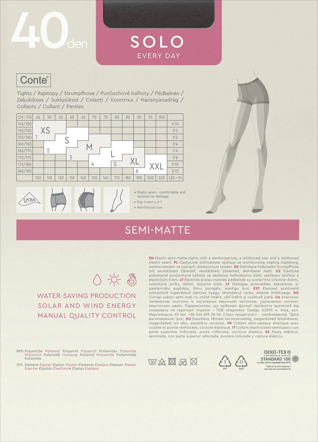 Tights Conte Solo 40 Den | Classic Pantyhose