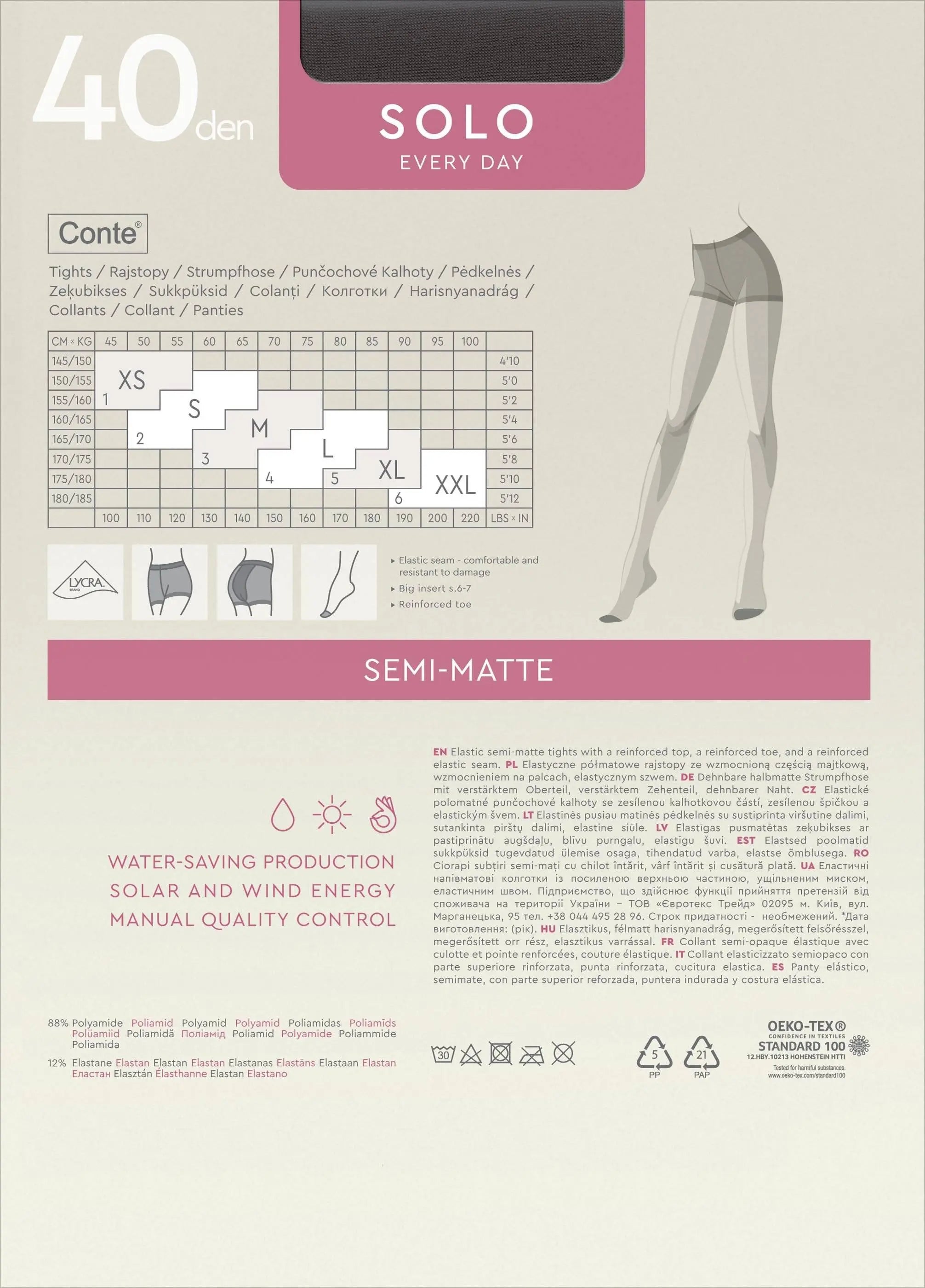 Tights Conte Solo 40 Den | Classic Pantyhose