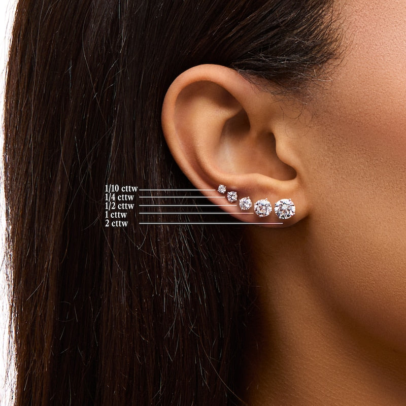 3.00 CTW Lab Diamond Stud Earrings | 14K Gold | G-VS Round Cut | AGI Certified