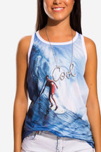 Women's Tank Top with Surf Print