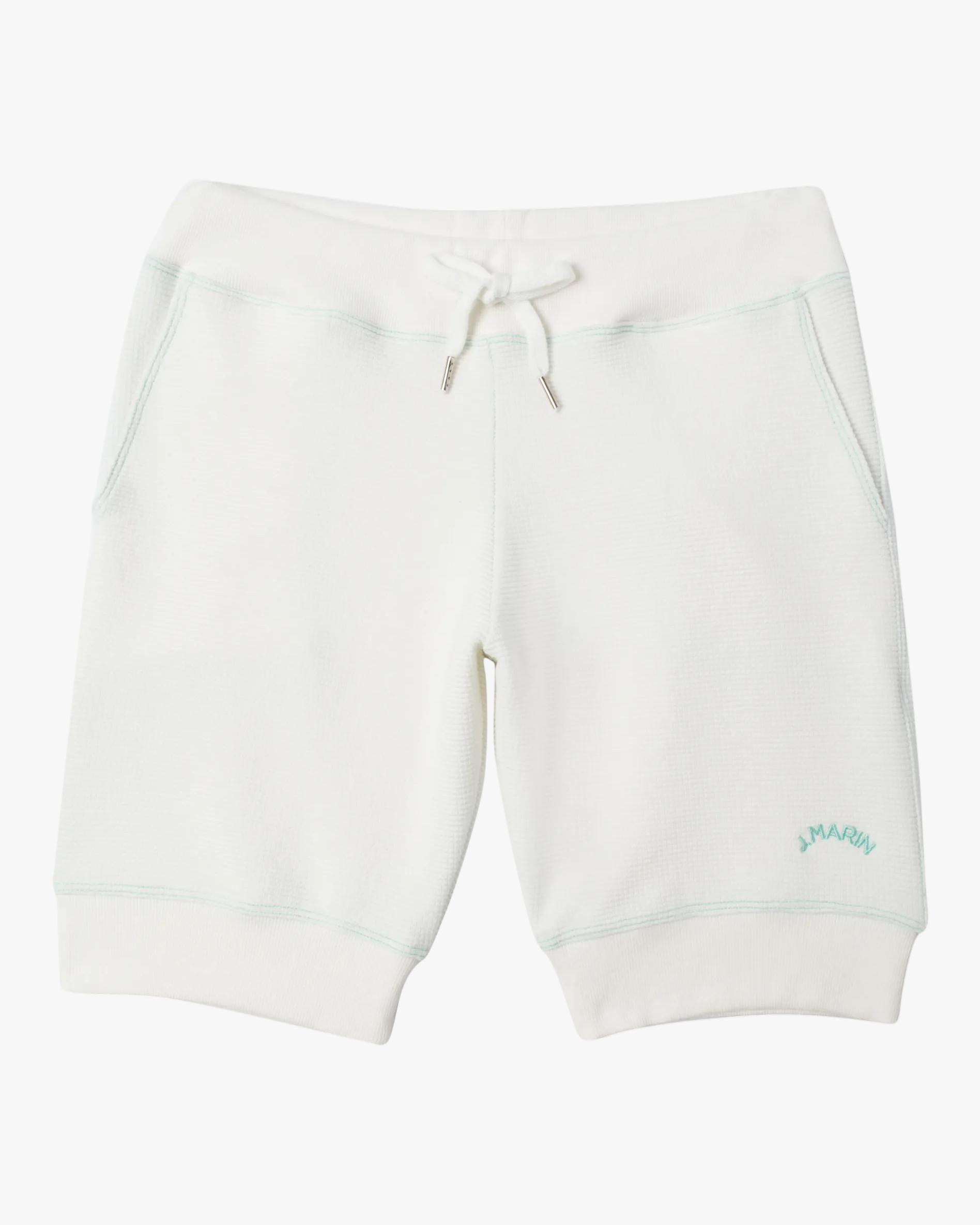 The Knicker Short | Natural/Marine Green Stitch