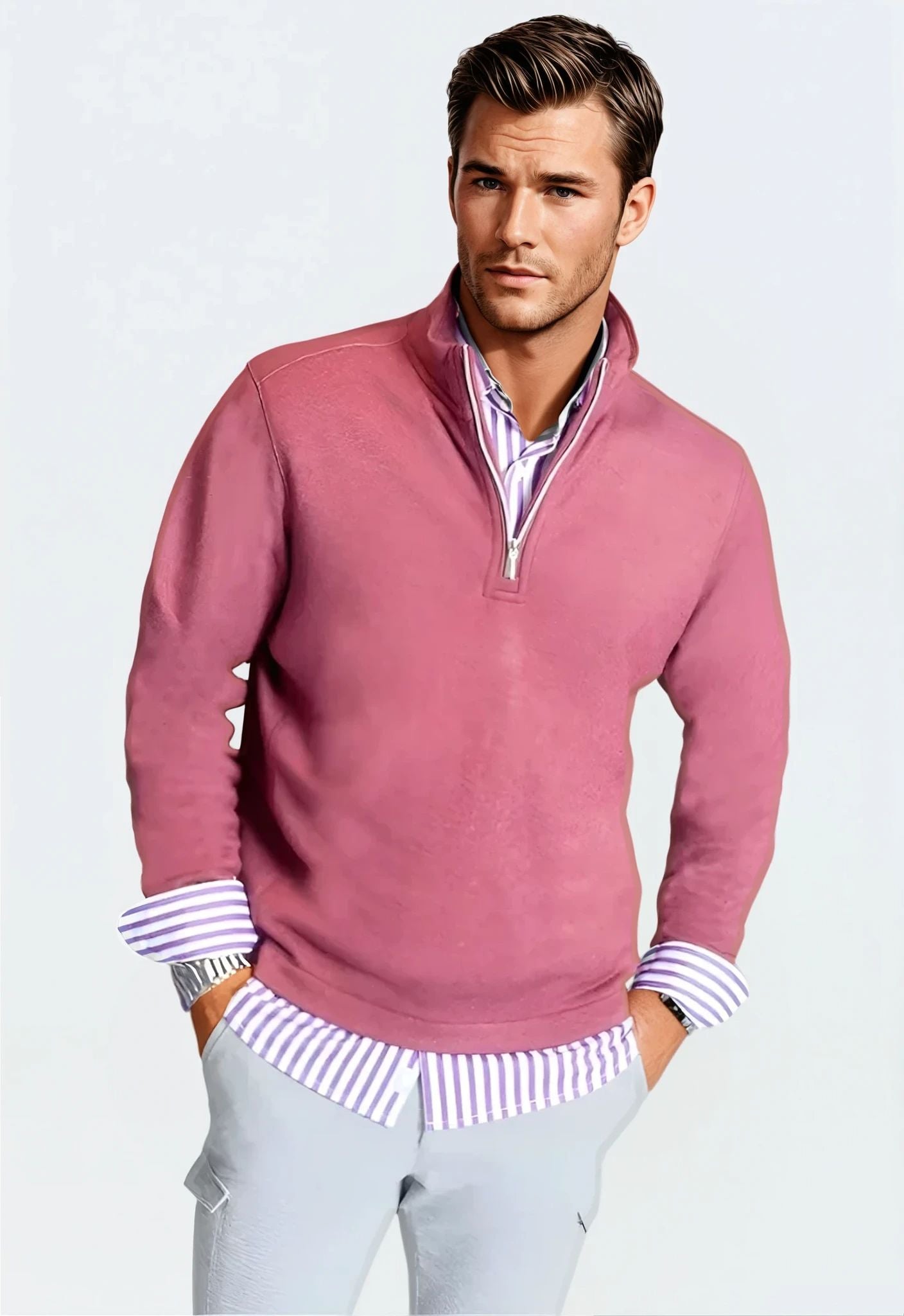 Voey Quarter Zip Sweatshirt | Wine
