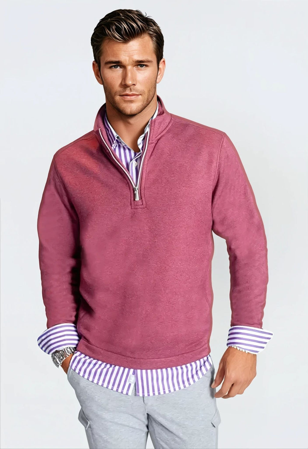 Voey Quarter Zip Sweatshirt | Wine