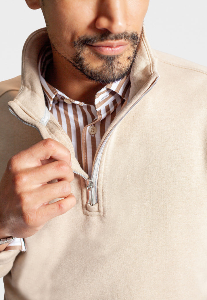 Voey Quarter Zip Sweatshirt | Camel