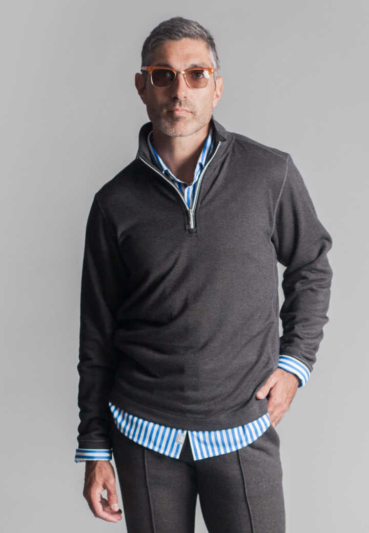 Voey Quarter Zip Sweatshirt | Charcoal Gray
