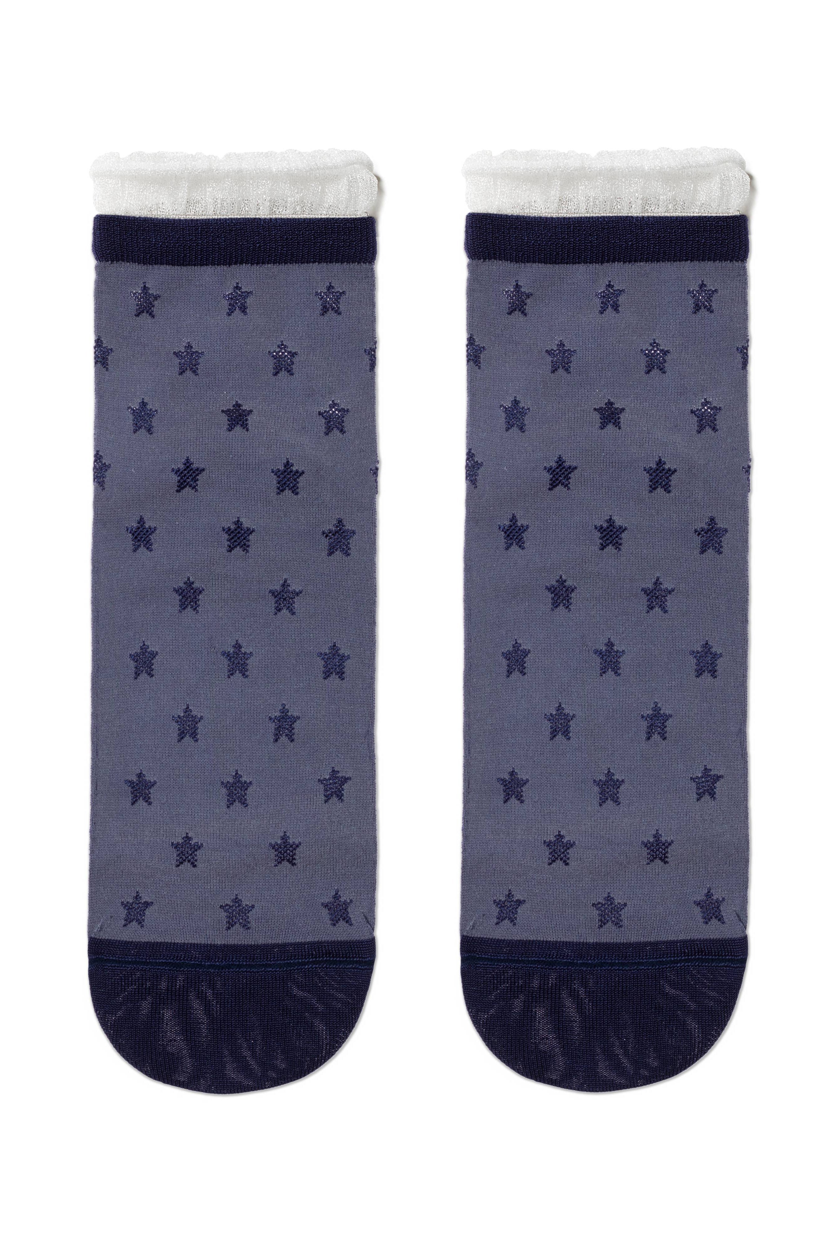 Conte Socks Classic 491 | Glossy Pattern and Decorative Transparent Mesh
