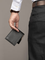 Wealth Ward Black Bi-Folded Wallet
