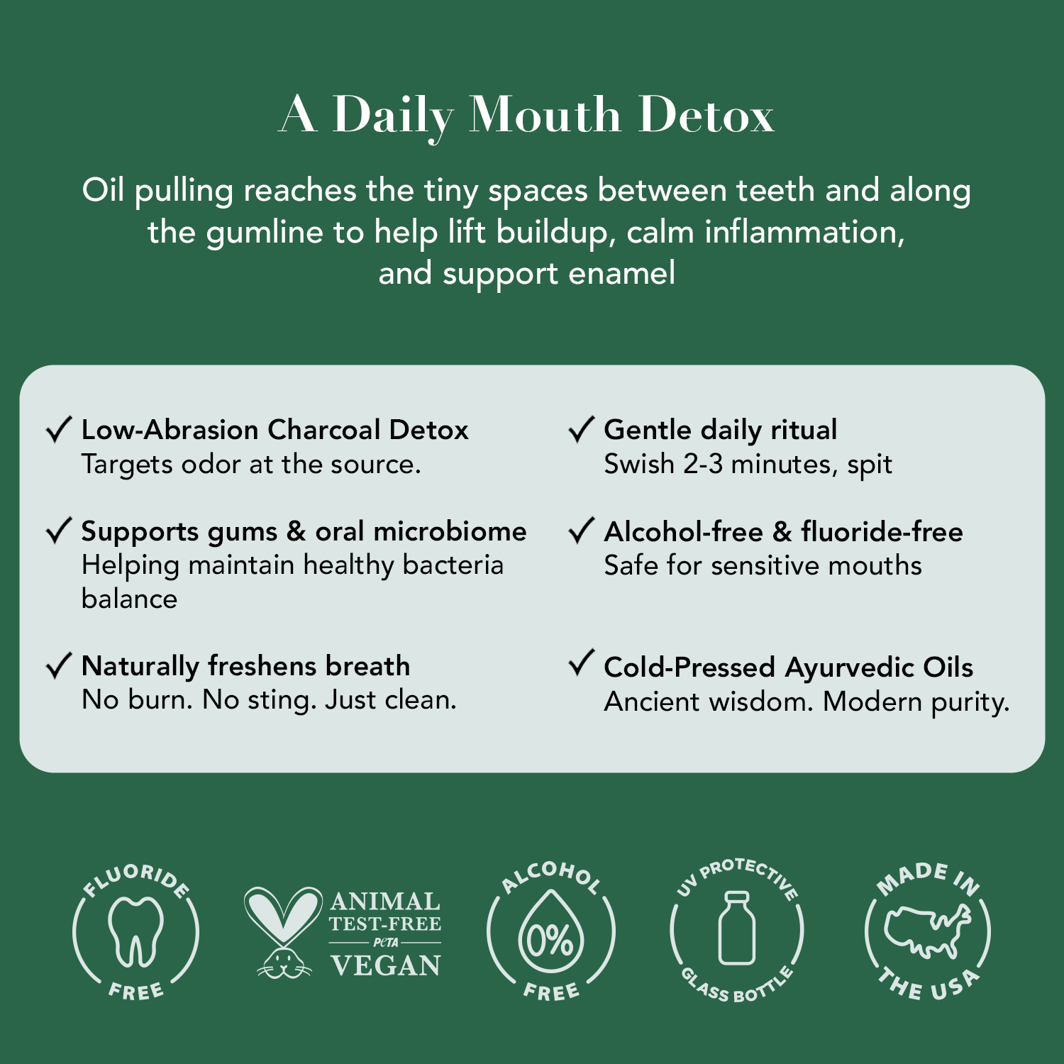 Terra & Co.® Oil Pulling Bundle | Gentle Green + Brilliant Black | Ayurvedic Detox, Enamel Protection & Whitening