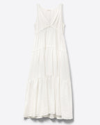 White Maxi Dress with Lace Details and Boho Style