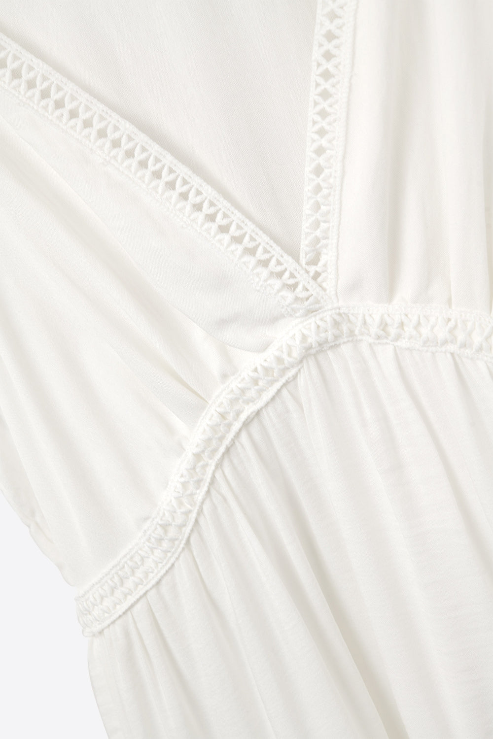 White Maxi Dress with Lace Details and Boho Style