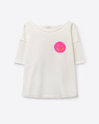 White Smiley Face Casual Short Sleeve Sweatshirt