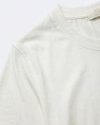 White Basic Crew Neck Short Sleeve T-Shirt in Viscose Fabric