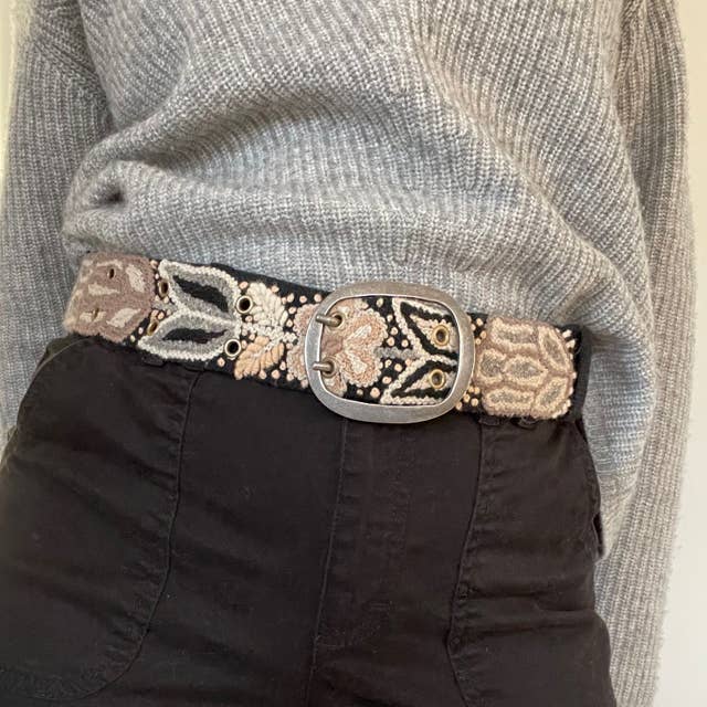 Wildroot Artisan Embroidered Belt | Black