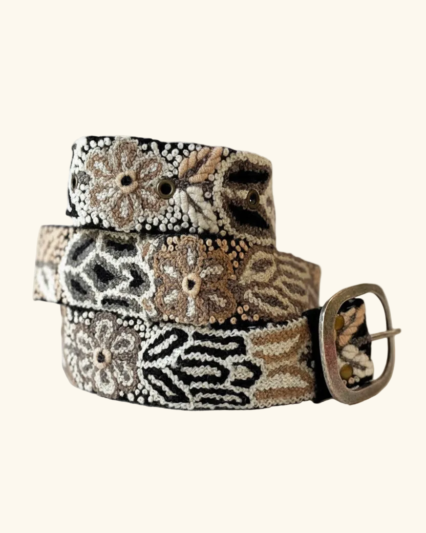Wildroot Artisan Embroidered Belt | Black