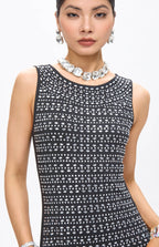 Woba Embellished Crystal Maxi Dress Black
