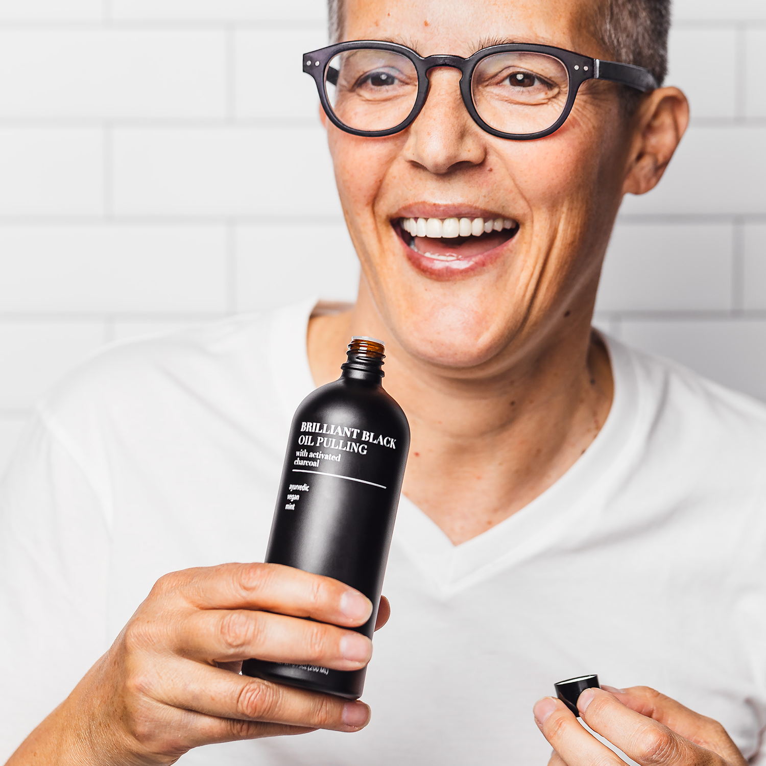 Brilliant Black® Oil Pulling Ayurvedic Mouthwash for Teeth Whitening, Detox & Gum Health