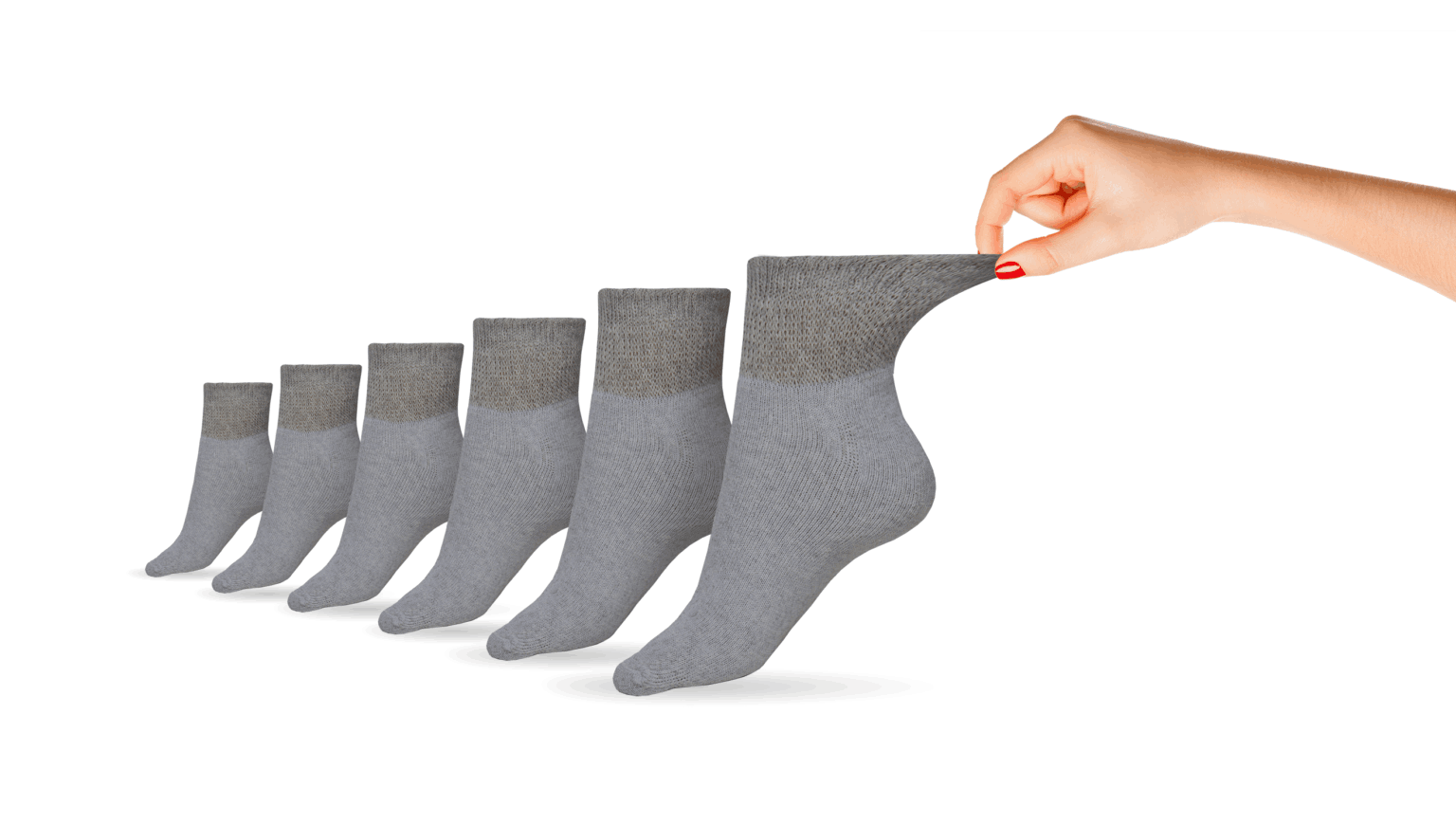 Women's Cotton Diabetic Ankle Socks | 6 Pairs