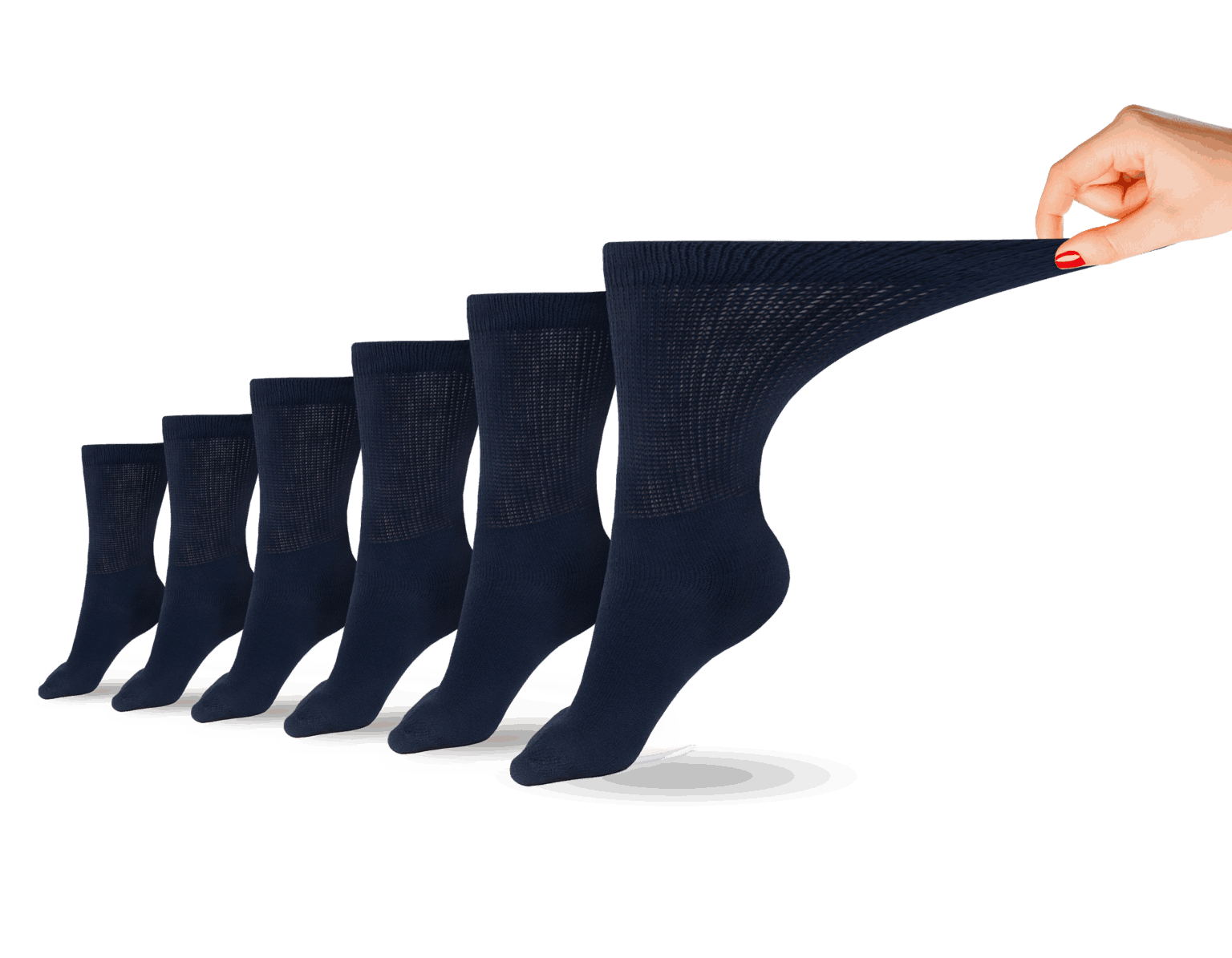 Women's Cotton Diabetic Crew Socks | 6 Pairs