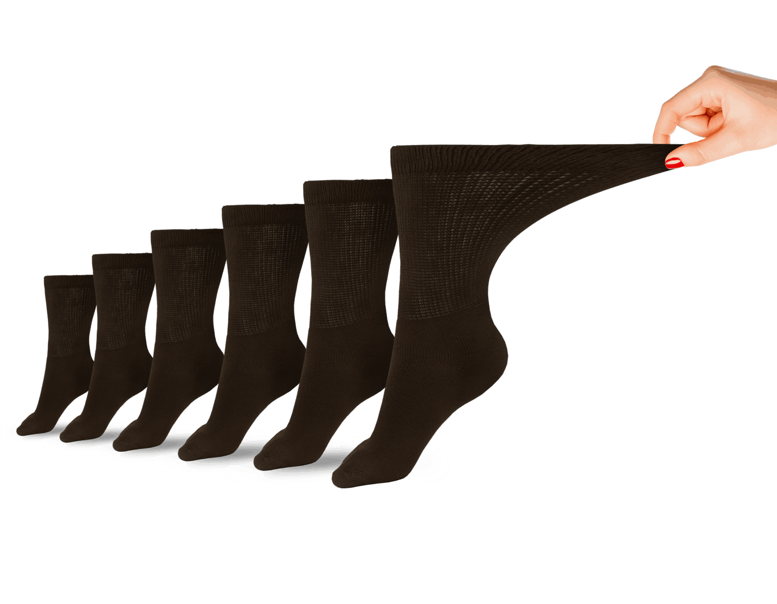 Women's Cotton Diabetic Crew Socks | 6 Pairs