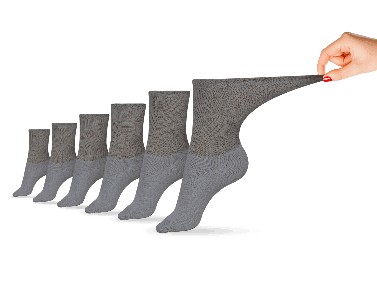 Women's Cotton Diabetic Crew Socks | 6 Pairs