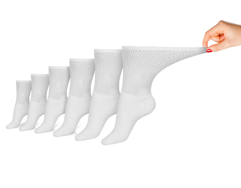 Women's Cotton Diabetic Crew Socks | 6 Pairs