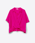 Wrap Front Shirt in Fuchsia