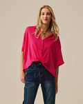 Wrap Front Shirt in Fuchsia