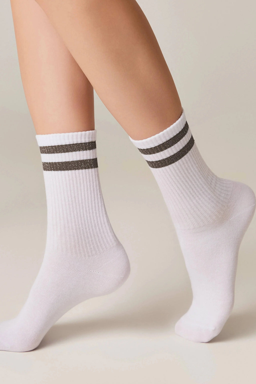 Conte Cotton Long Socks Active 157 | Lurex Stripes