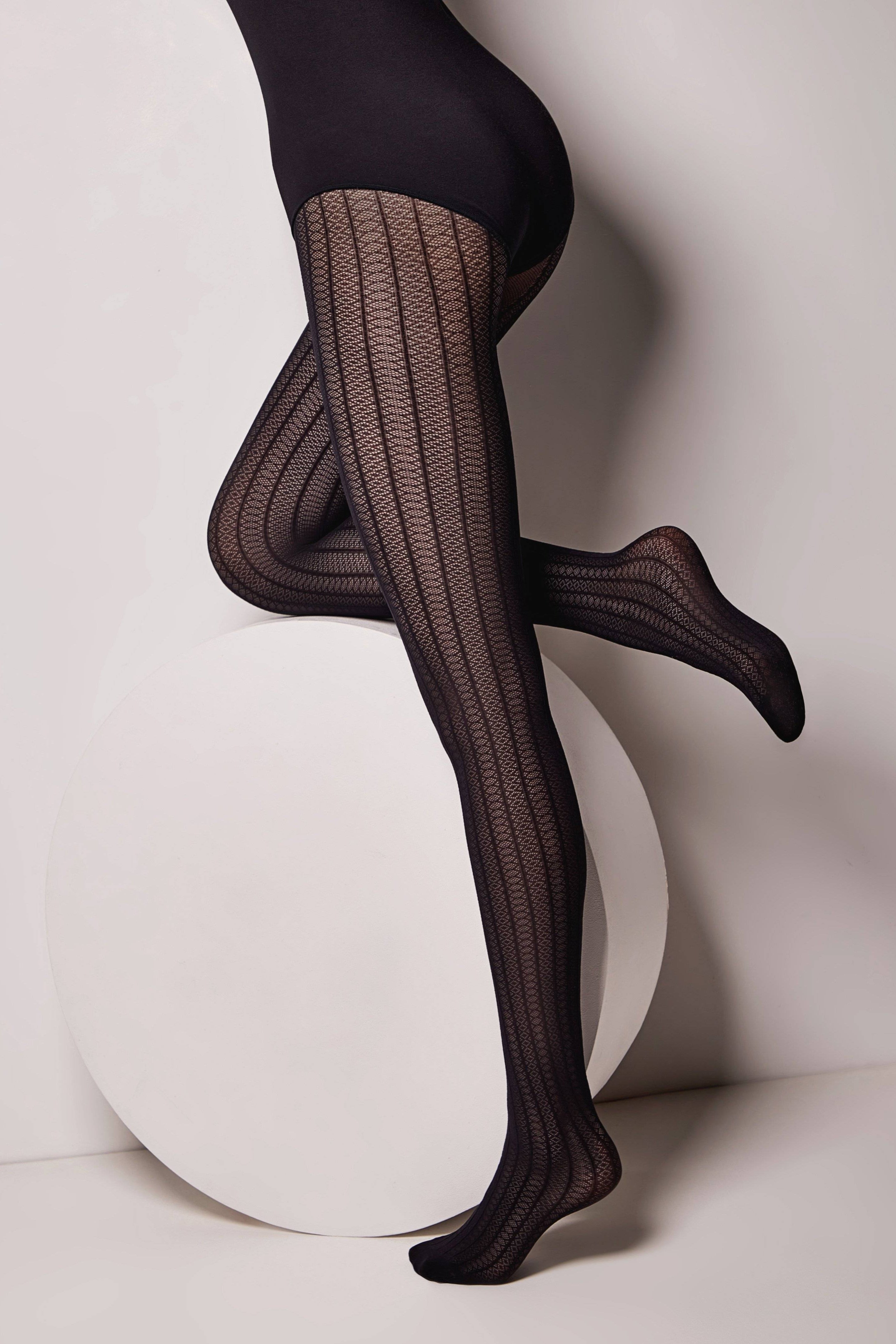 Conte Fantasy Tights Lacy Line | Lace Pattern and Stripes