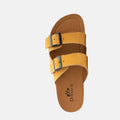 Yellow Buckle Slide Sandals